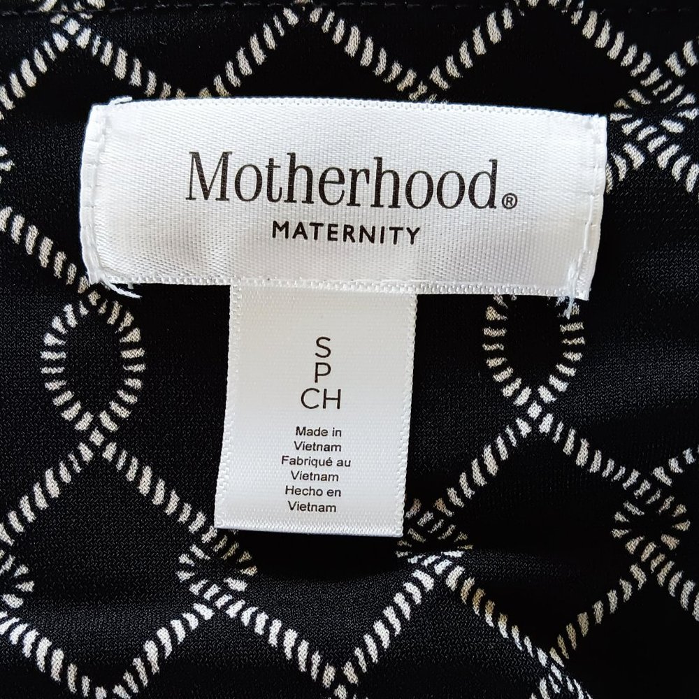 MOTHERHOOD MATERNITY Black Geometric Mini Wrap Dress Size S - Picture 4 of 7